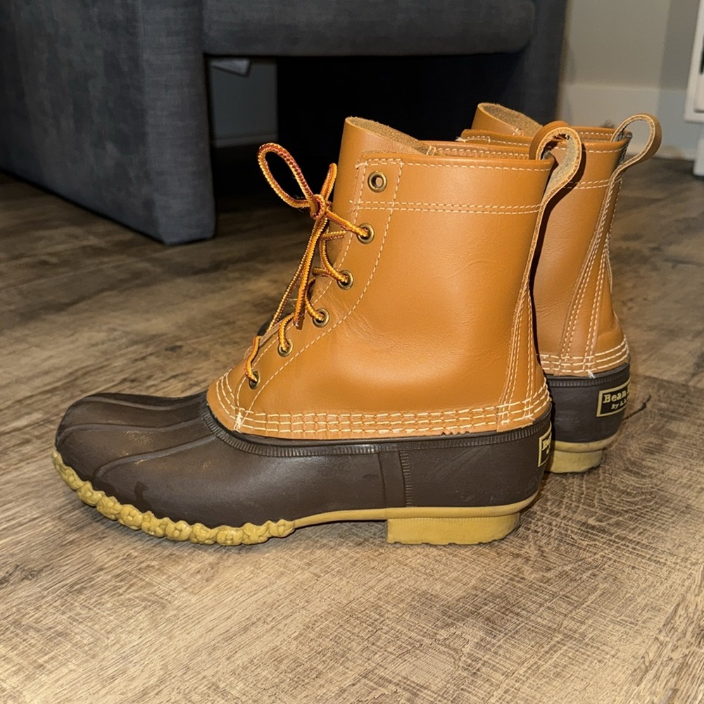 Women's Bean Boots 8" - Orange and Brown - Picture 4 of 5